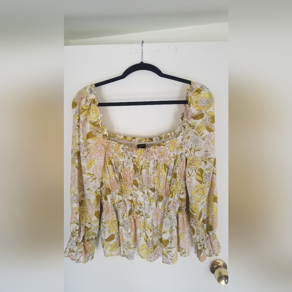 BOGO Floral Women's Smocked Boho Top